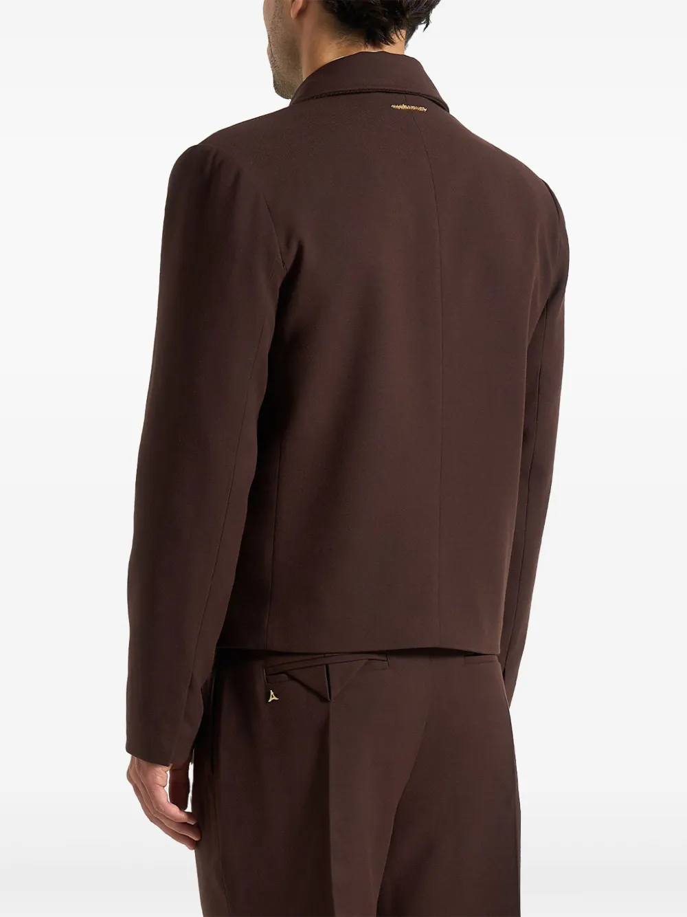 Manière De Voir Hector Double-breasted Blazer In Burgundy