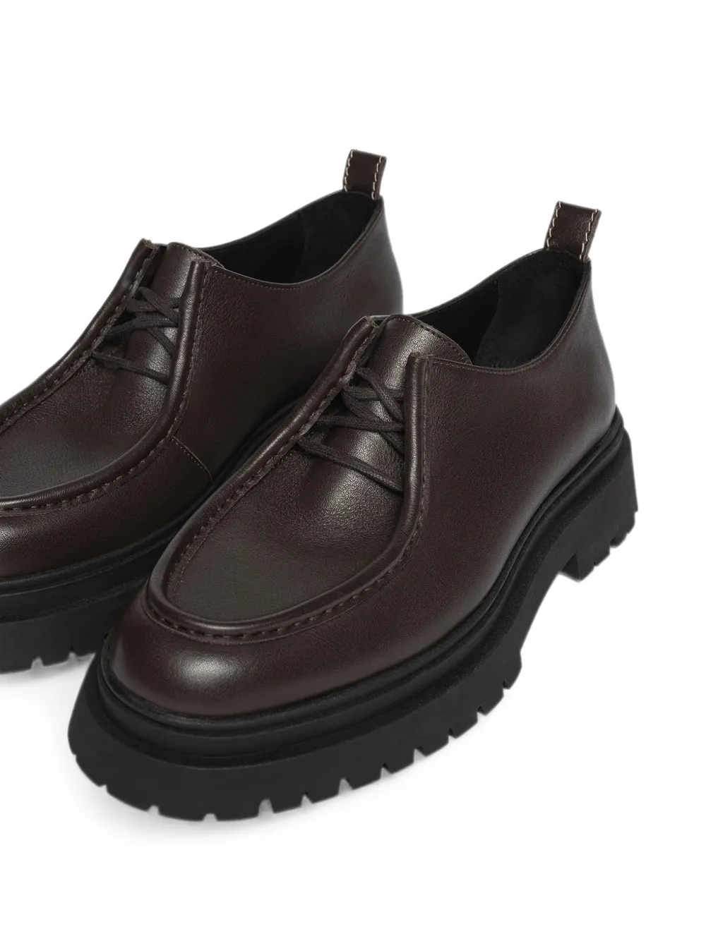 Manière De Voir Lille leren derby veterschoenen Zwart