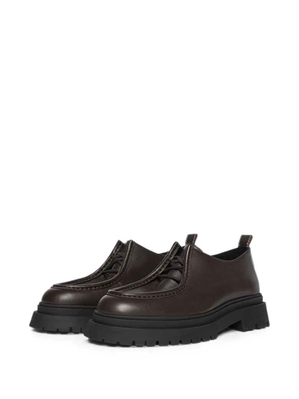 Manière De Voir Lille leren derby veterschoenen Zwart