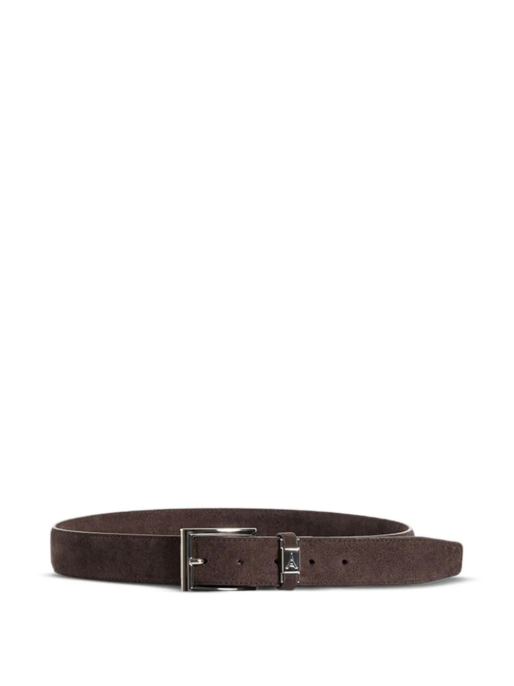 Manière De Voir rectangle-buckle suede belt - Marrone