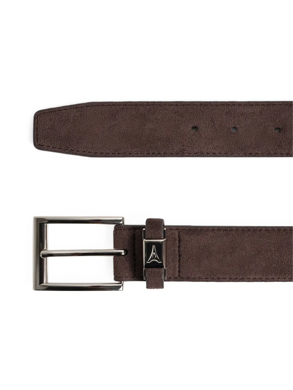 Manière De Voir rectangle-buckle suede belt - Bruin