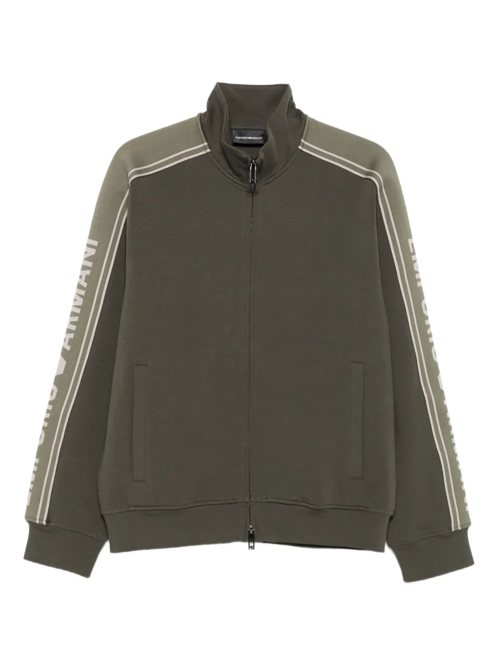 Emporio Armani logo-tape zip-up sweatshirt | Green | Image 1