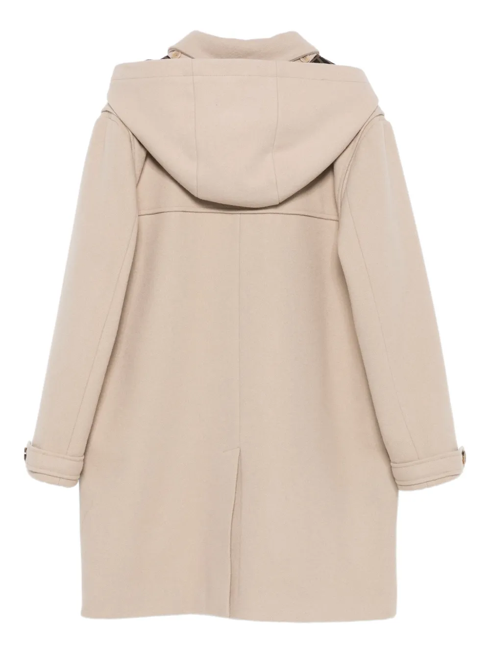 Fendi Kids logo-patch hooded coat Beige