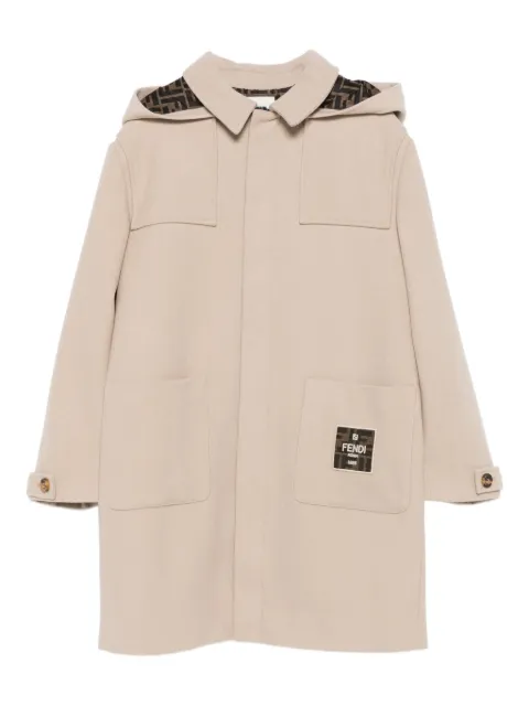 Fendi Kids logo-patch hooded coat
