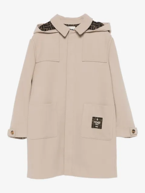 Fendi Kids logo-patch hooded coat