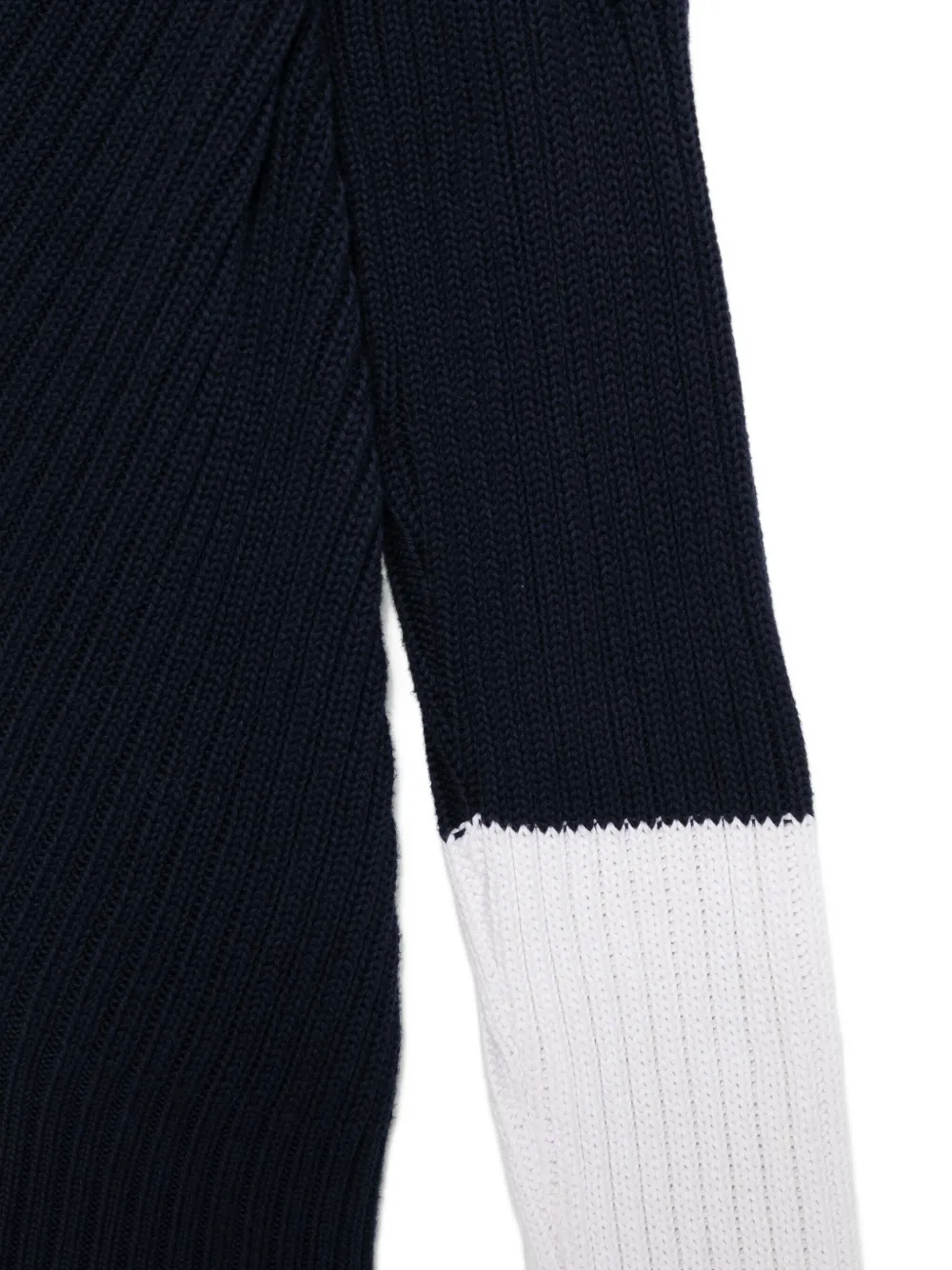 Pre-owned Gianfranco Ferre 1990s Ribbed-knit Colour-block Sweater In Blue