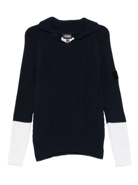 Gianfranco Ferré Pre-Owned 1990s ribbed-knit colour-block sweater