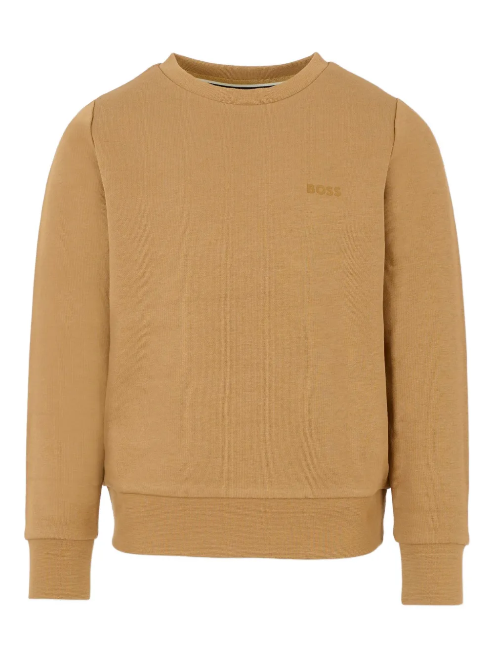 BOSS Kidswear Sweater met geborduurd logo Bruin