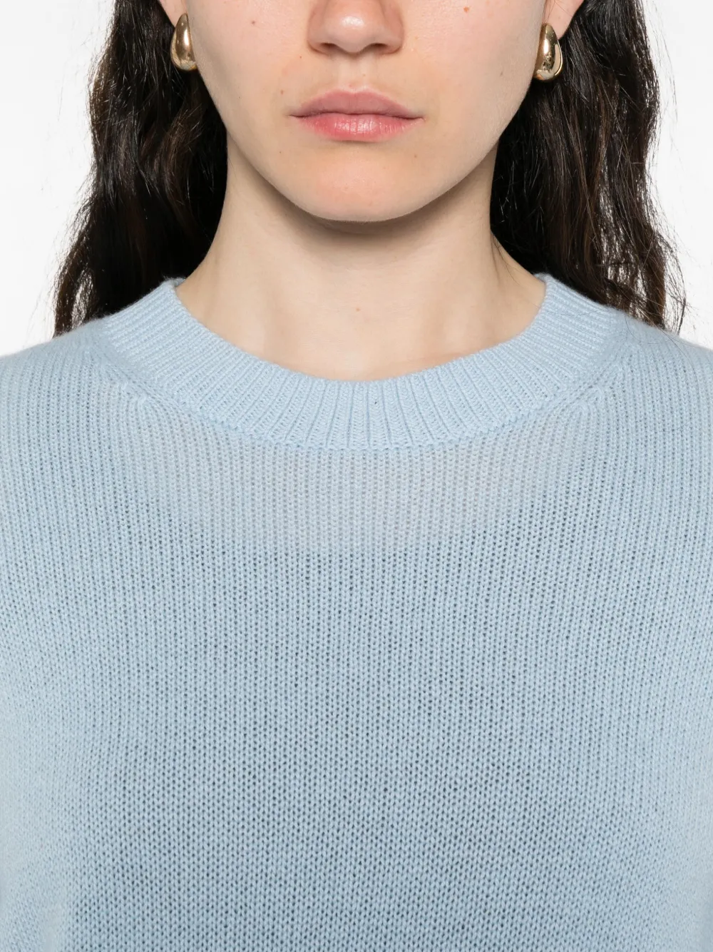 Allude Kasjmier trui met ronde hals Blauw