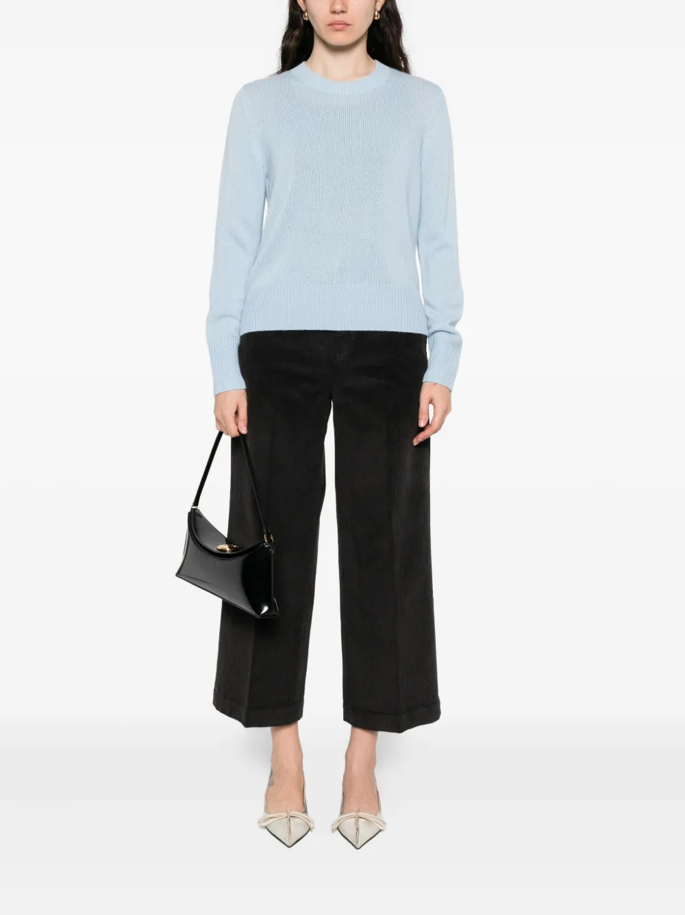 Allude Kasjmier trui met ronde hals Blauw