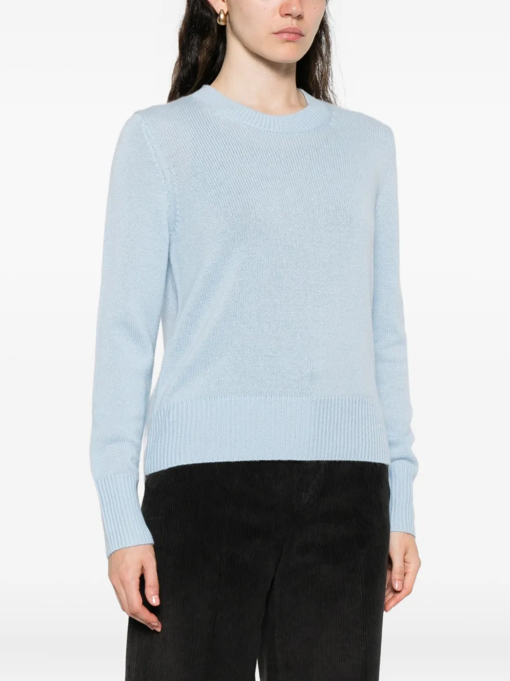 Allude Kasjmier trui met ronde hals Blauw