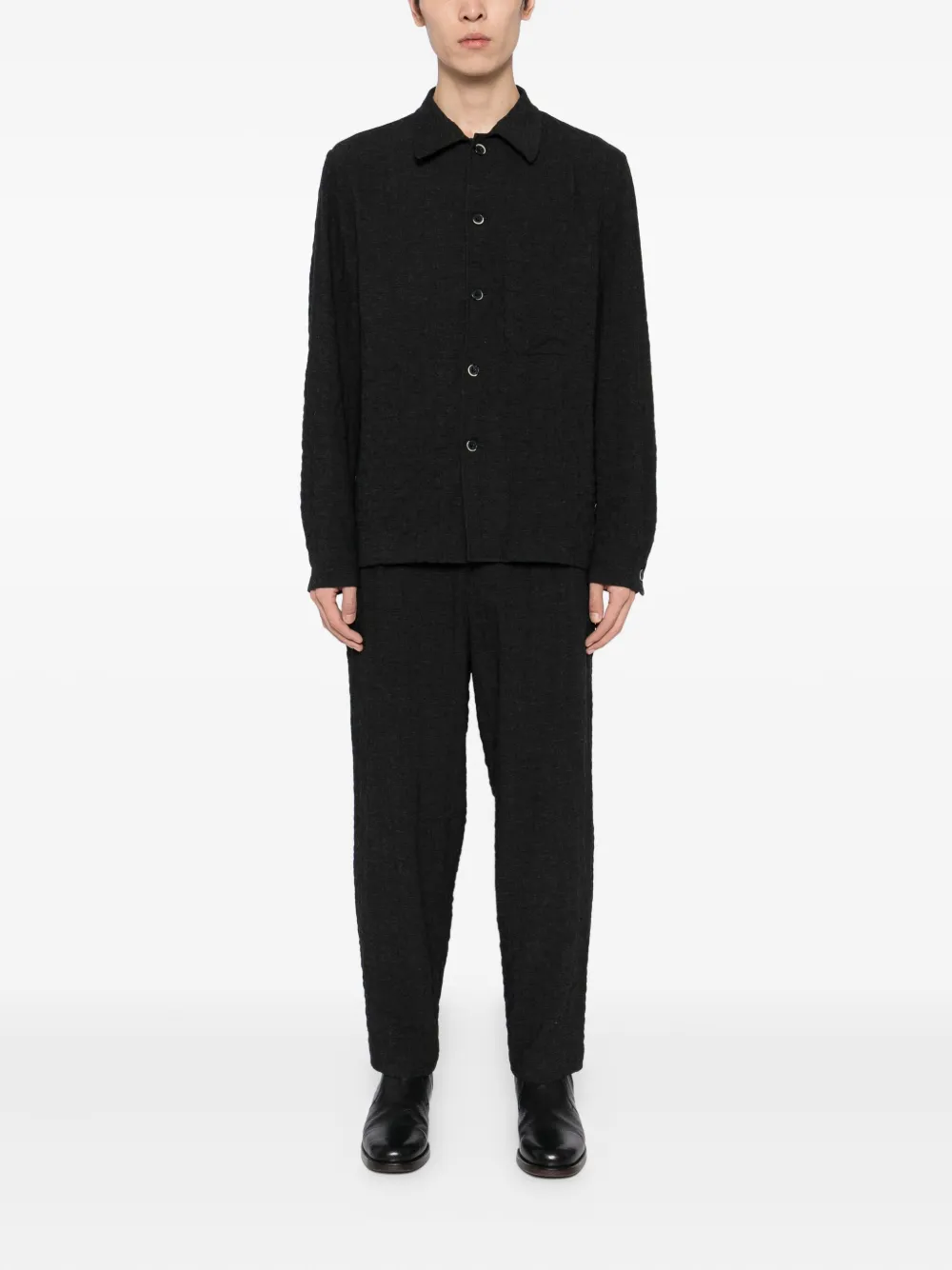 Barena Broek met textuur - Zwart