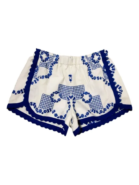 LOT embroidered scalloped-hem shorts