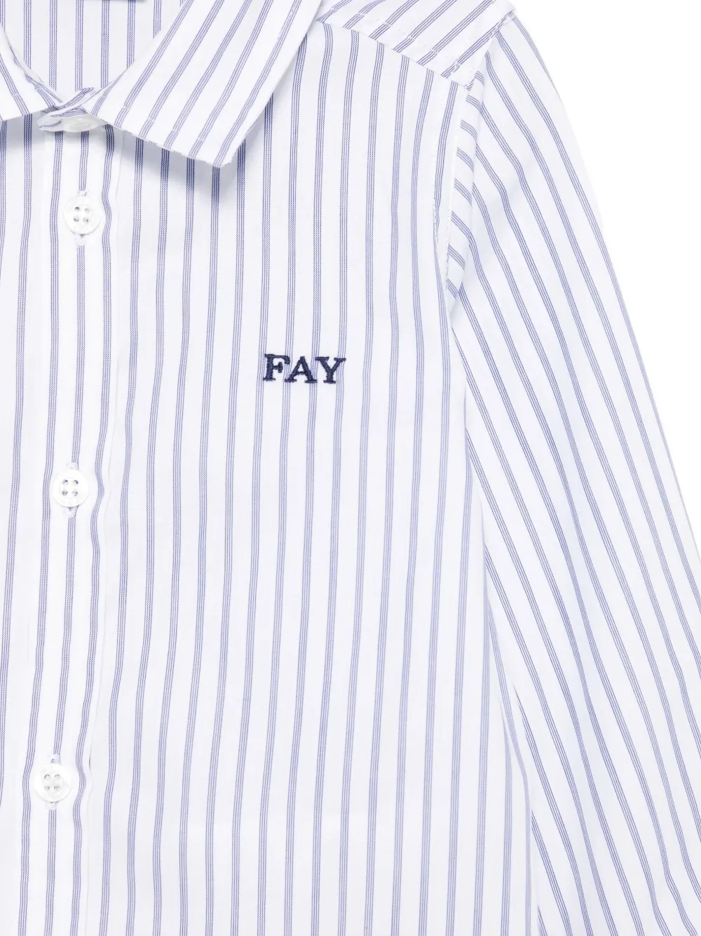 Fay Kids striped long-sleeve shirt Wit