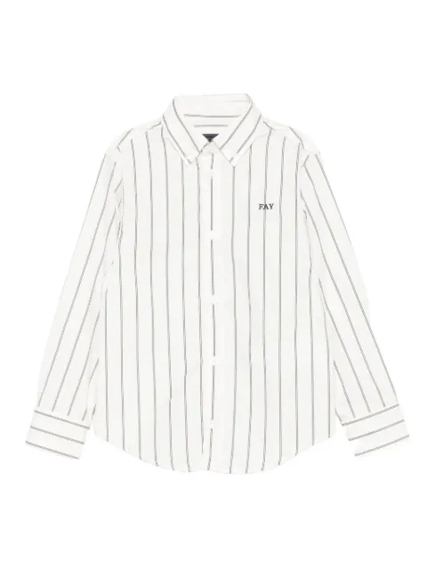 Fay Kids camisa con logo bordado y motivo de rayas