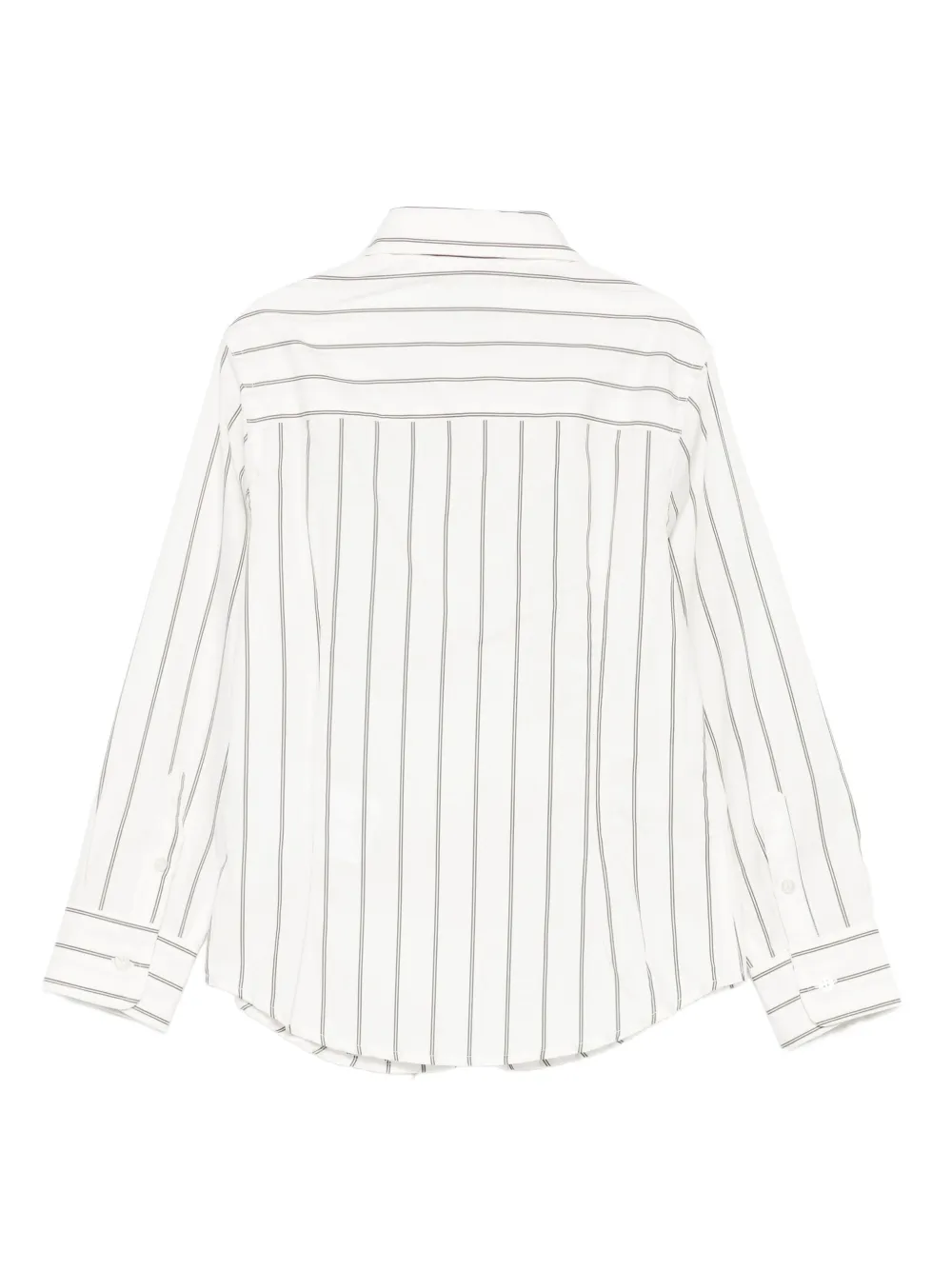 Fay Kids striped logo-embroidered shirt Wit