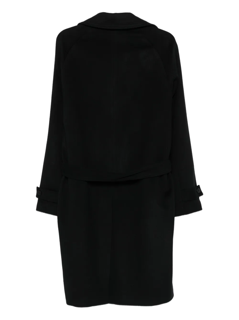 Costumein belted double-breasted coat Zwart