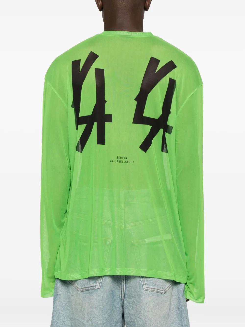 44 Label Group Logo-print Mesh Sweatshirt In Green
