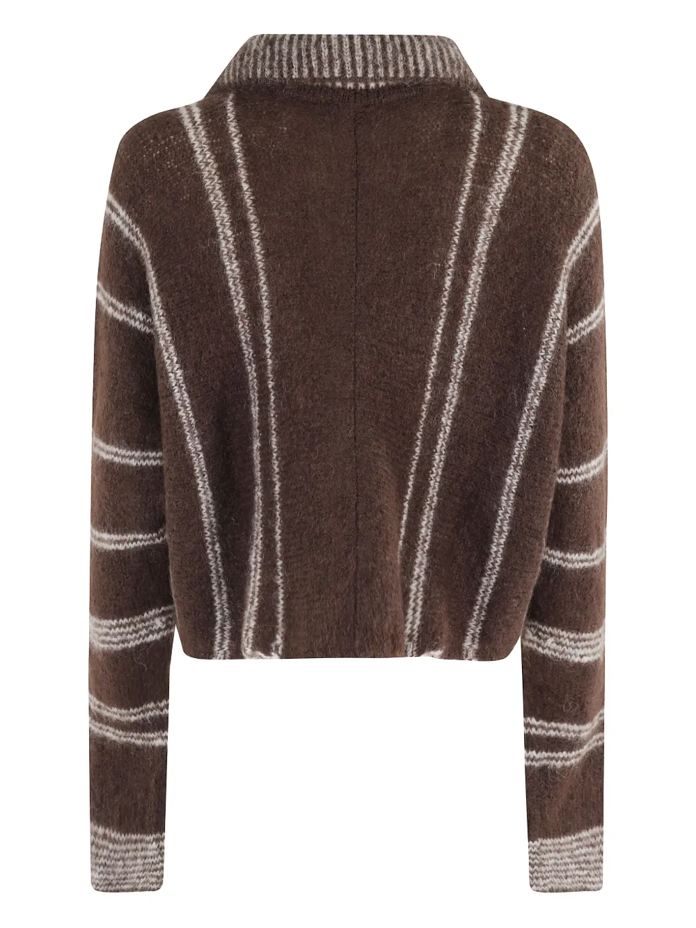 Alysi Striped Buttoned Cardigan In Brown