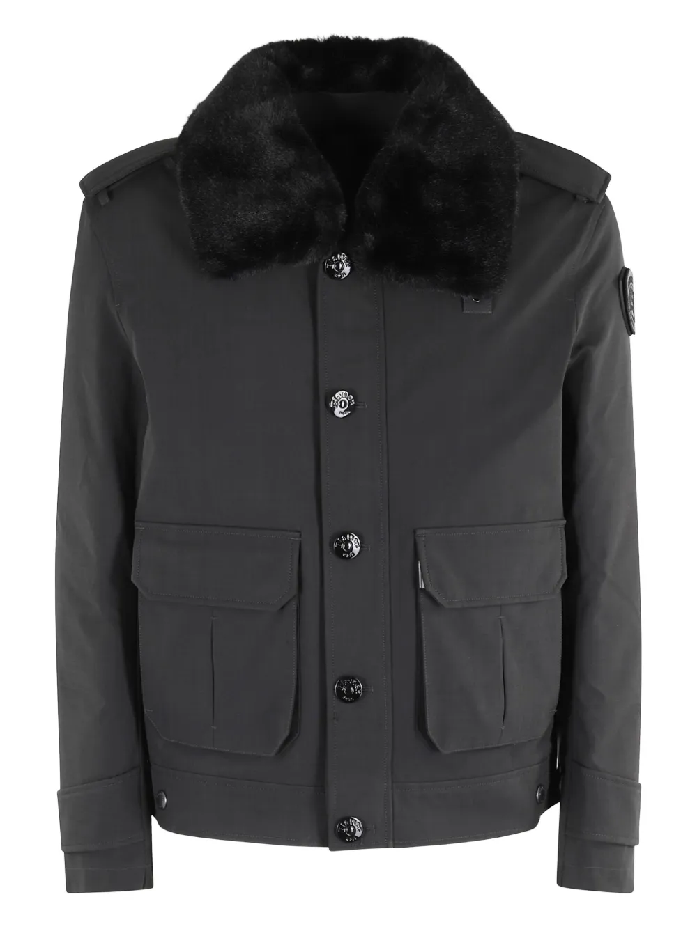 Blauer fur-collar button-fastening jacket | Black | Image 1