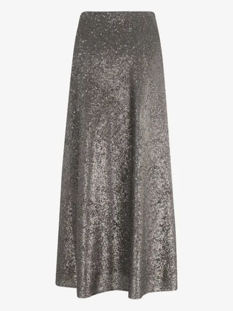 Herno falda midi bordada con lentejuelas