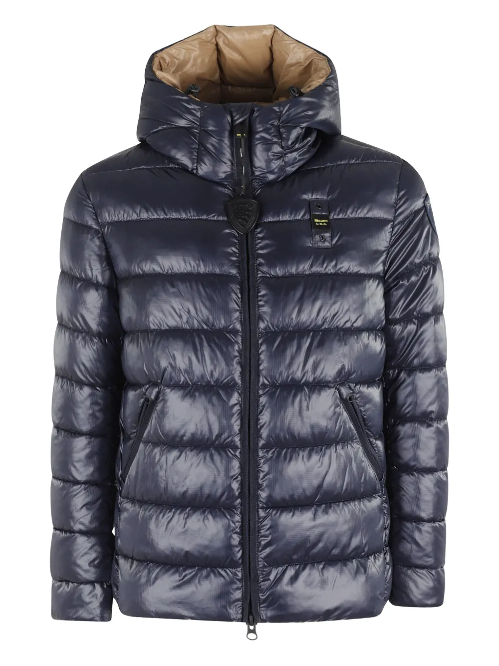 Blauer Hooded Quilted Jacket In Blue