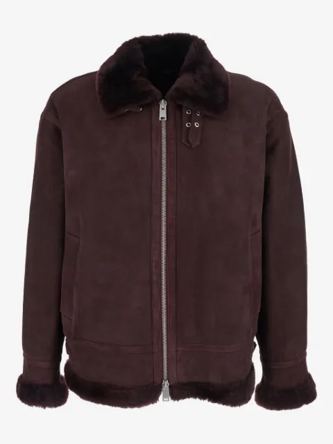 Arma Sano suede shearling-lined jacket
