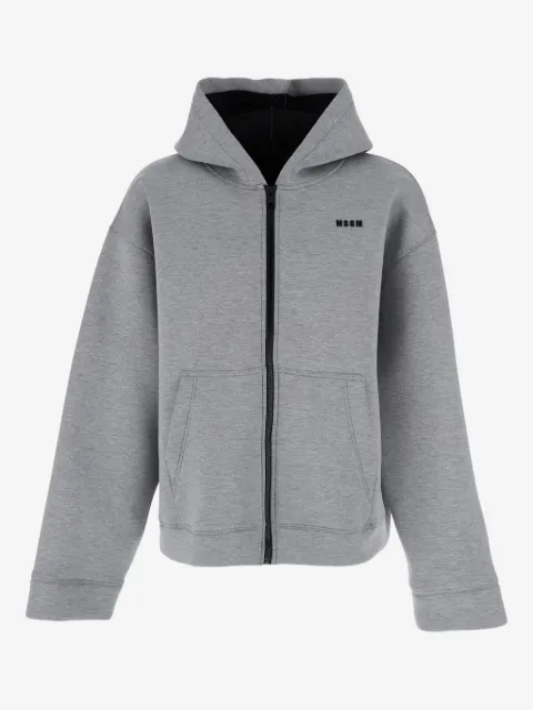 MSGM hooded zip-up jacket