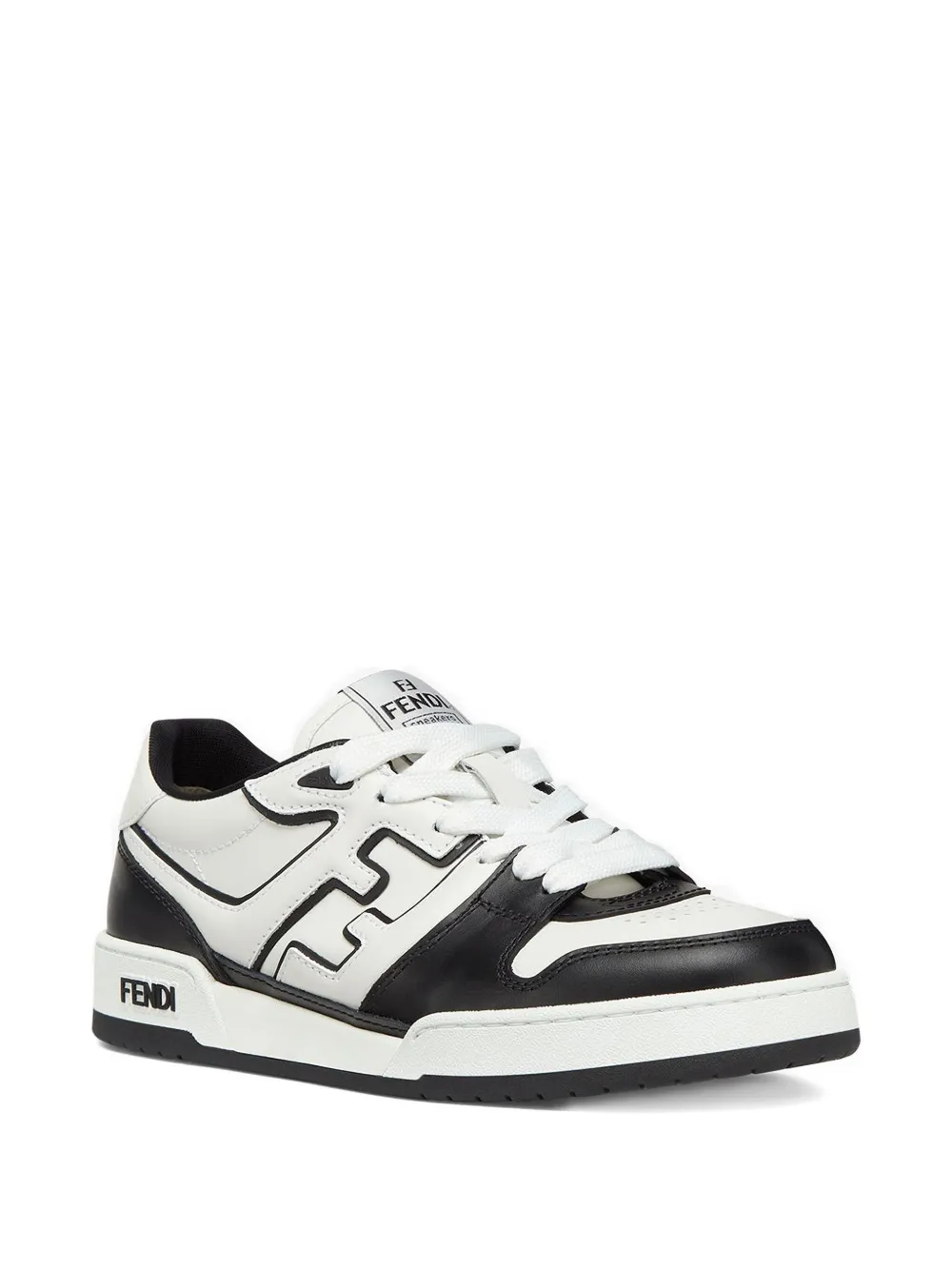 FENDI leather panelled lace-up sneakers White