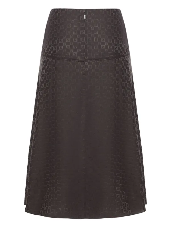 FENDI フレアスカート | ブラウン | FARFETCH JP