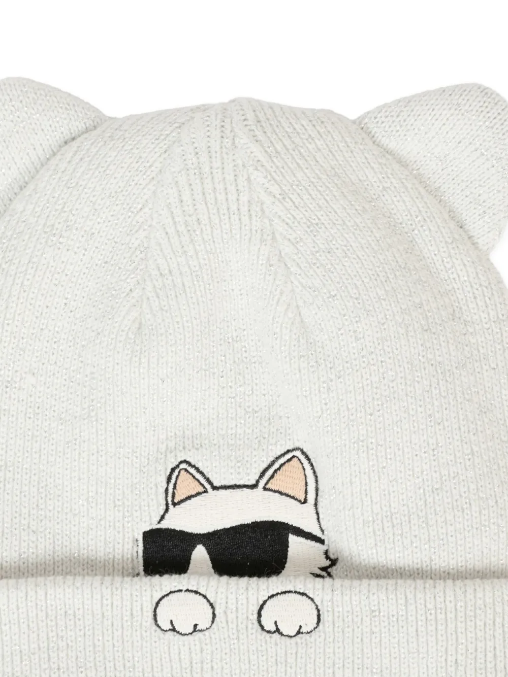 Karl Lagerfeld Kids Muts met kattenoren Wit