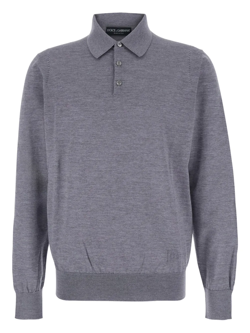 Dolce & Gabbana long-sleeve knitted polo shirt Grijs
