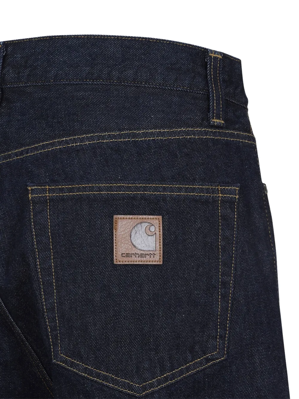 Carhartt WIP logo-patch denim jeans Blauw