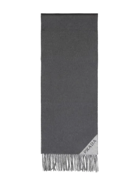 Prada logo-detail fringed scarf