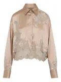 Ermanno Scervino lace-insert silk shirt - Neutrals