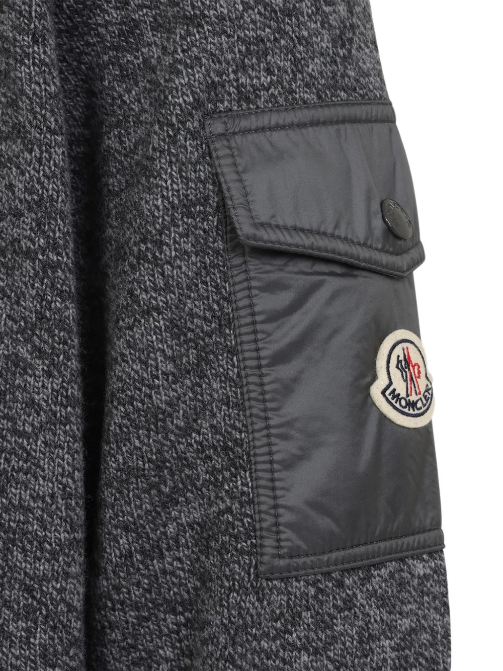 Moncler patch-pocket wool sweater Grijs