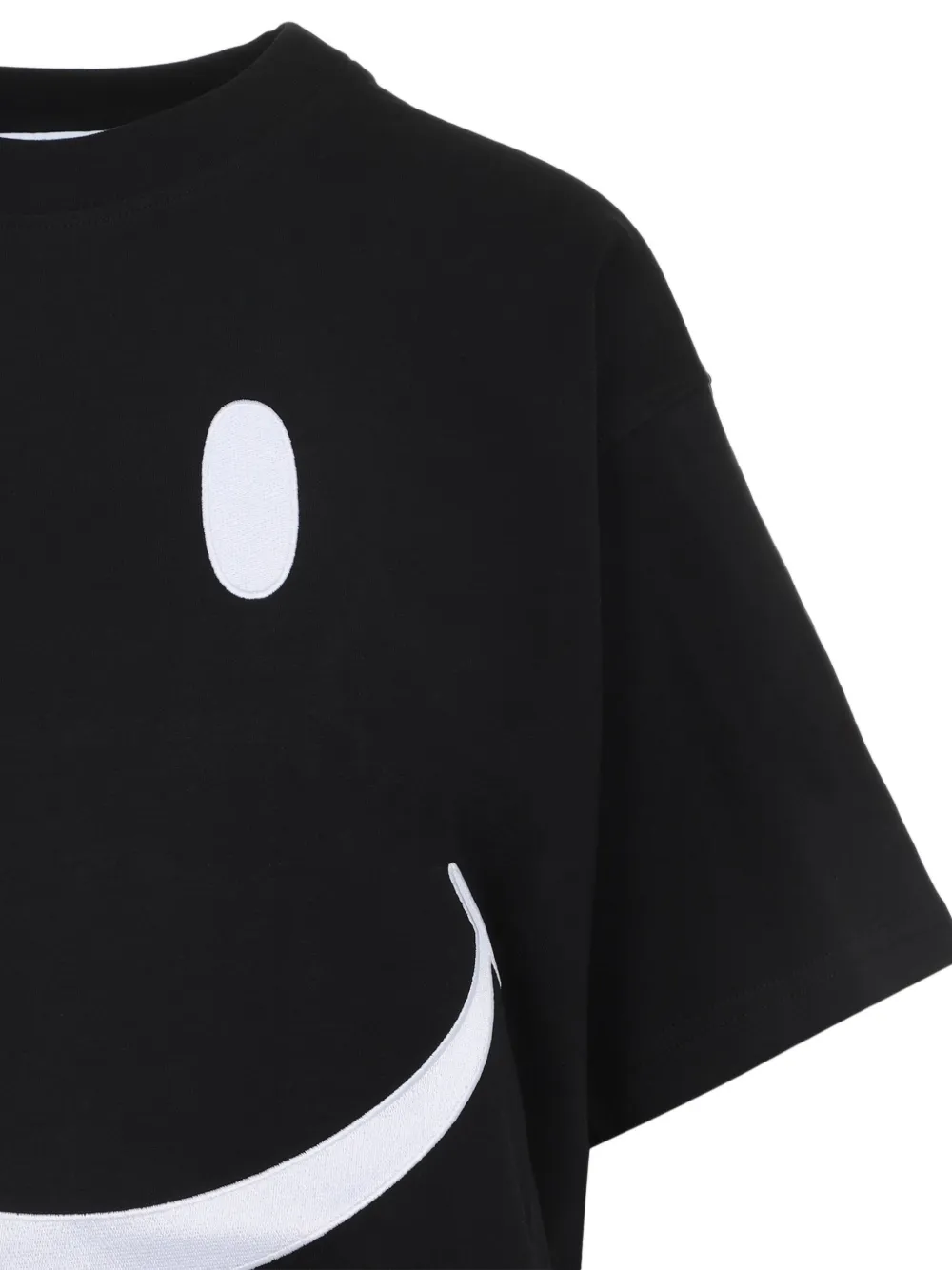 Moschino Katoenen T-shirt met smiley-print Zwart