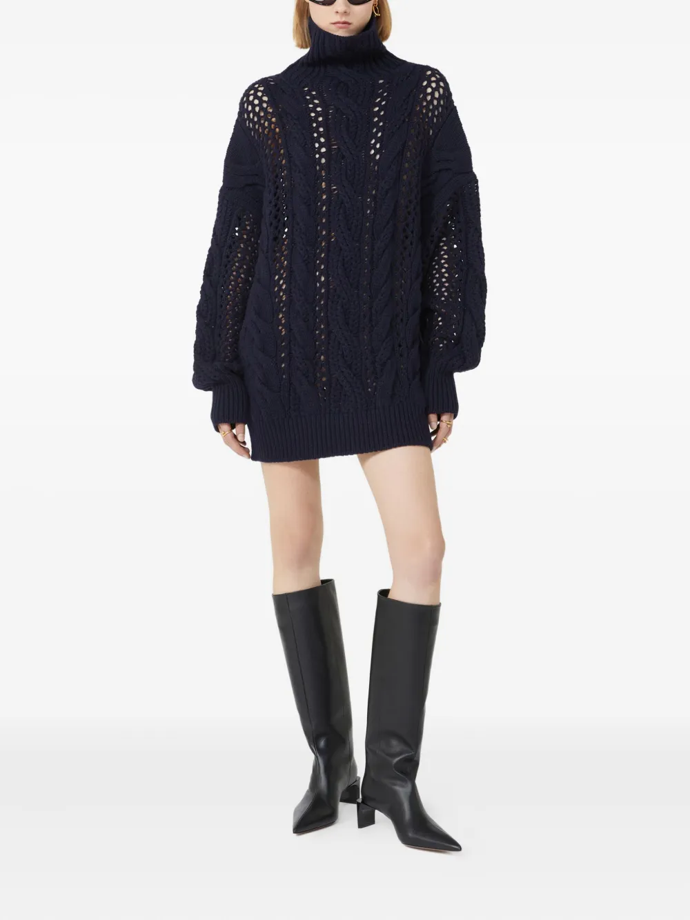 Sportmax CALCO cable-knit eyelet-detail sweater | Knitted Sweaters | Image 2