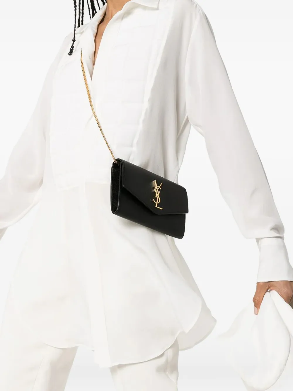 Saint Laurent Mini-tas met Cassandre-plakkaat Zwart