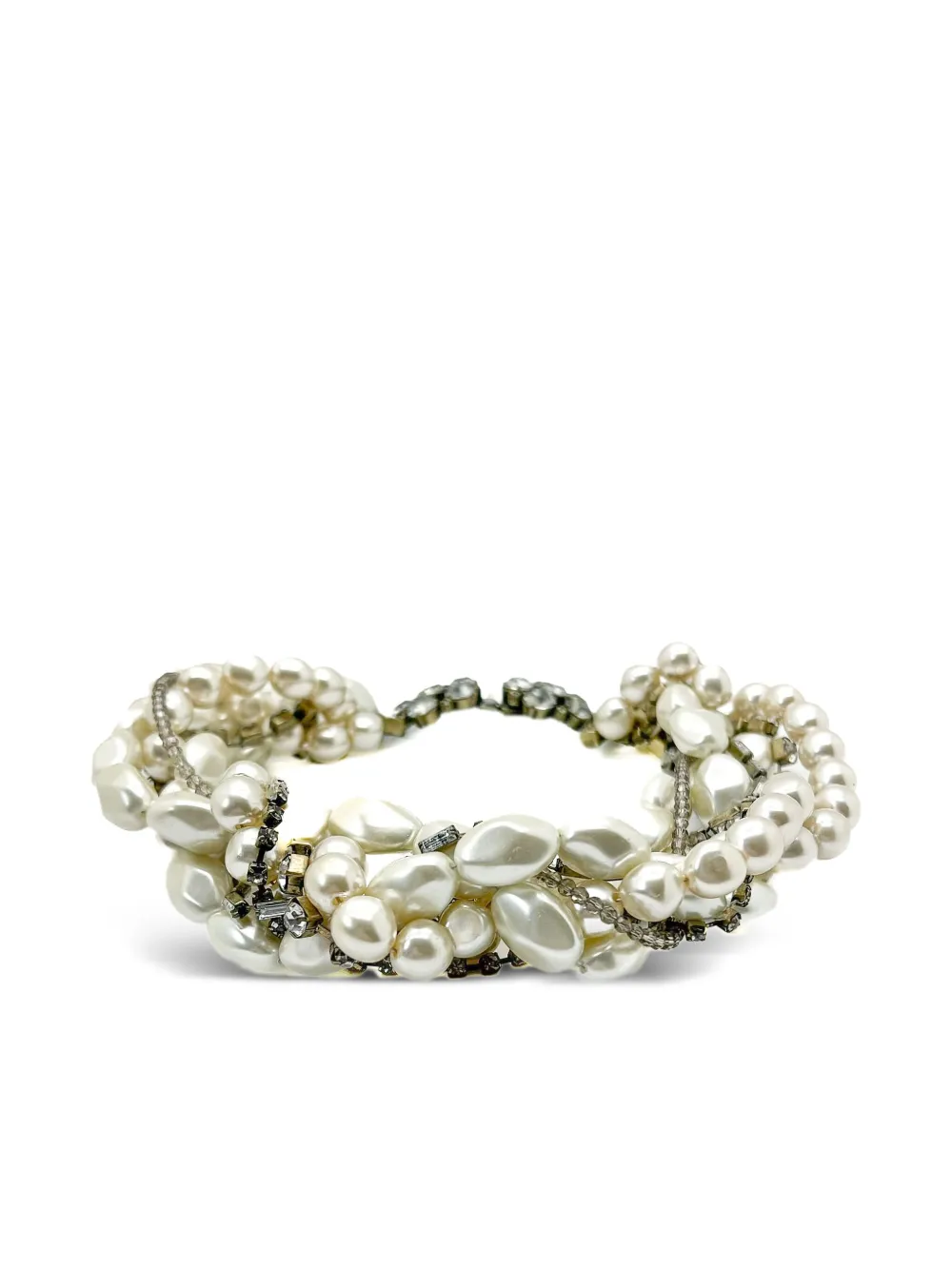 Jennifer Gibson Jewellery Collana di perle con cristalli anni '90 - Bianco