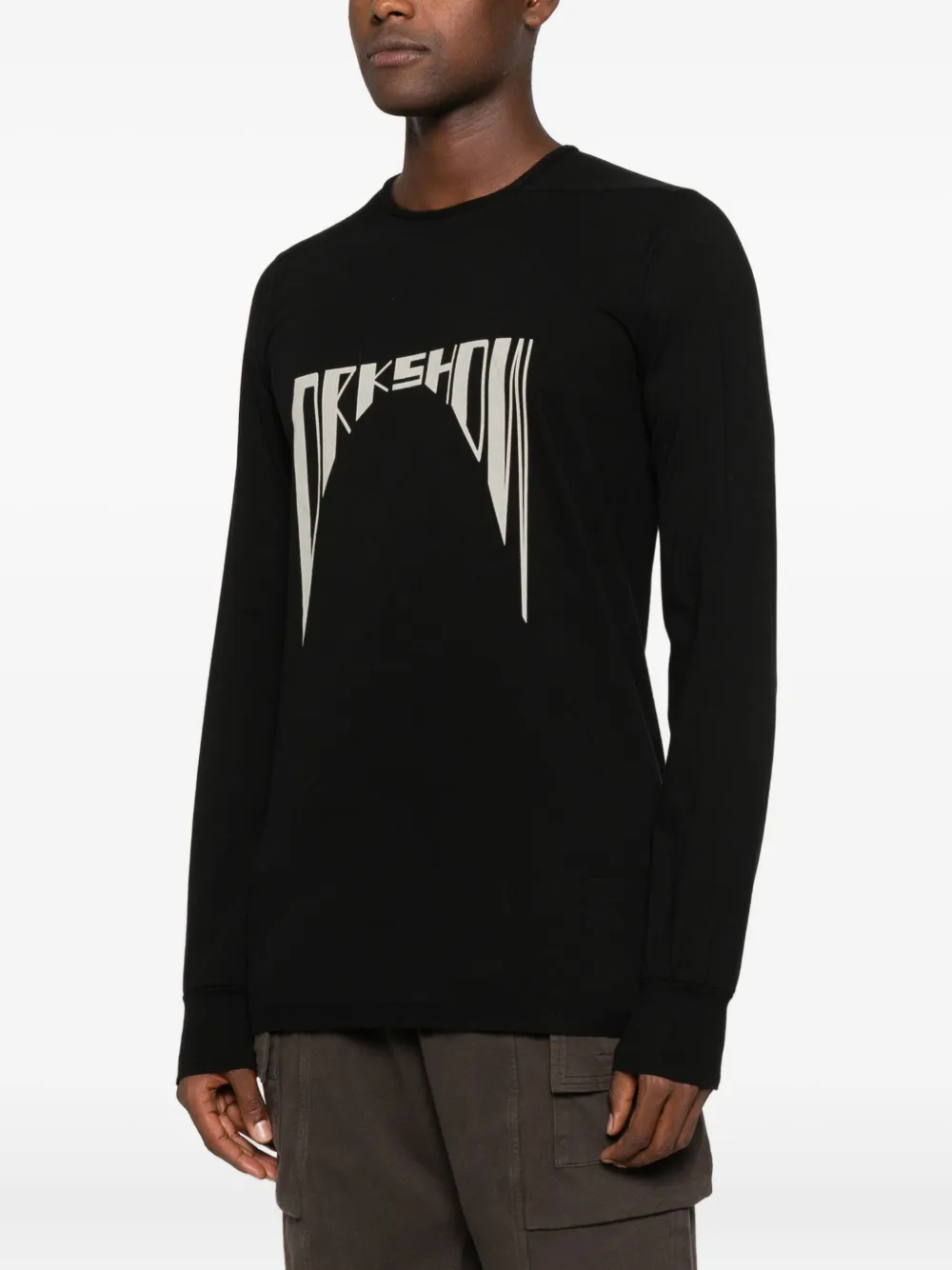 Rick Owens Drkshdw Graphic-print Long-sleeve T-shirt In Black