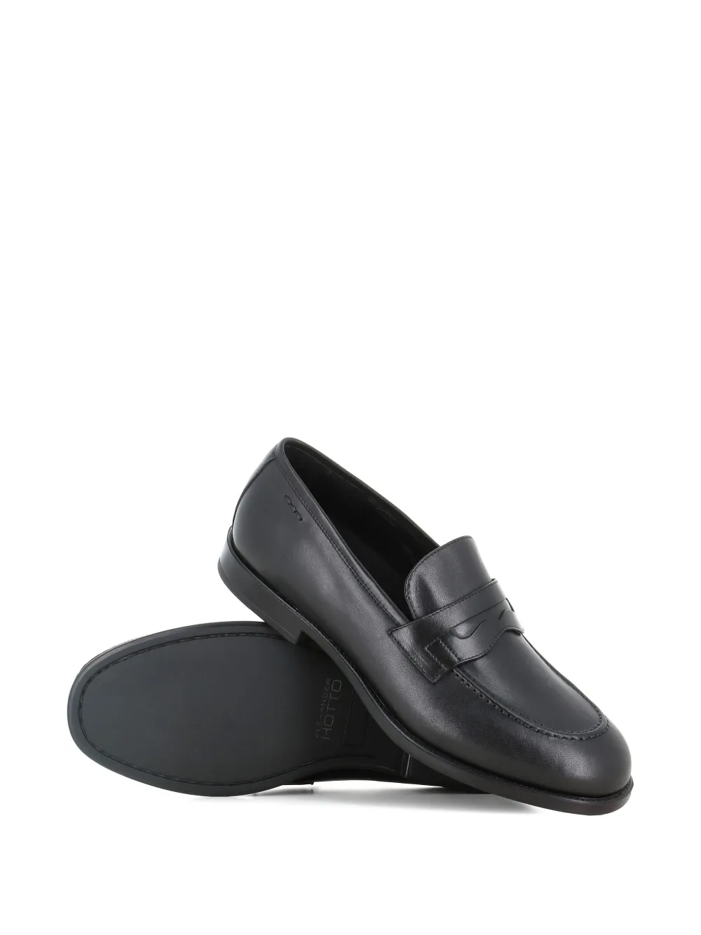 Alexander Hotto penny leather loafers Black