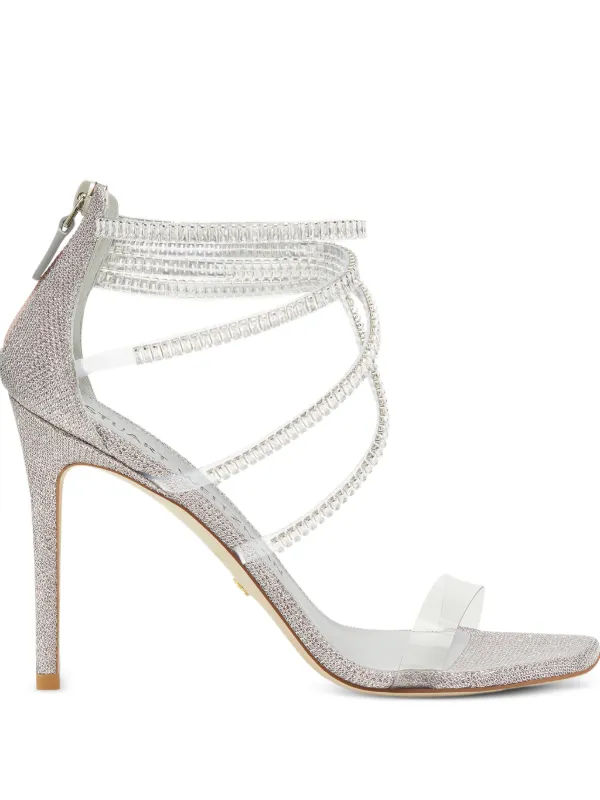Stuart Weitzman 100mm Superglam Sandals in Silver