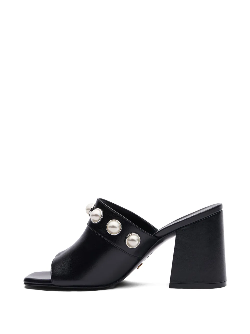 Stuart Weitzman Portia 85 mm sandalen verfraaid met parel Zwart