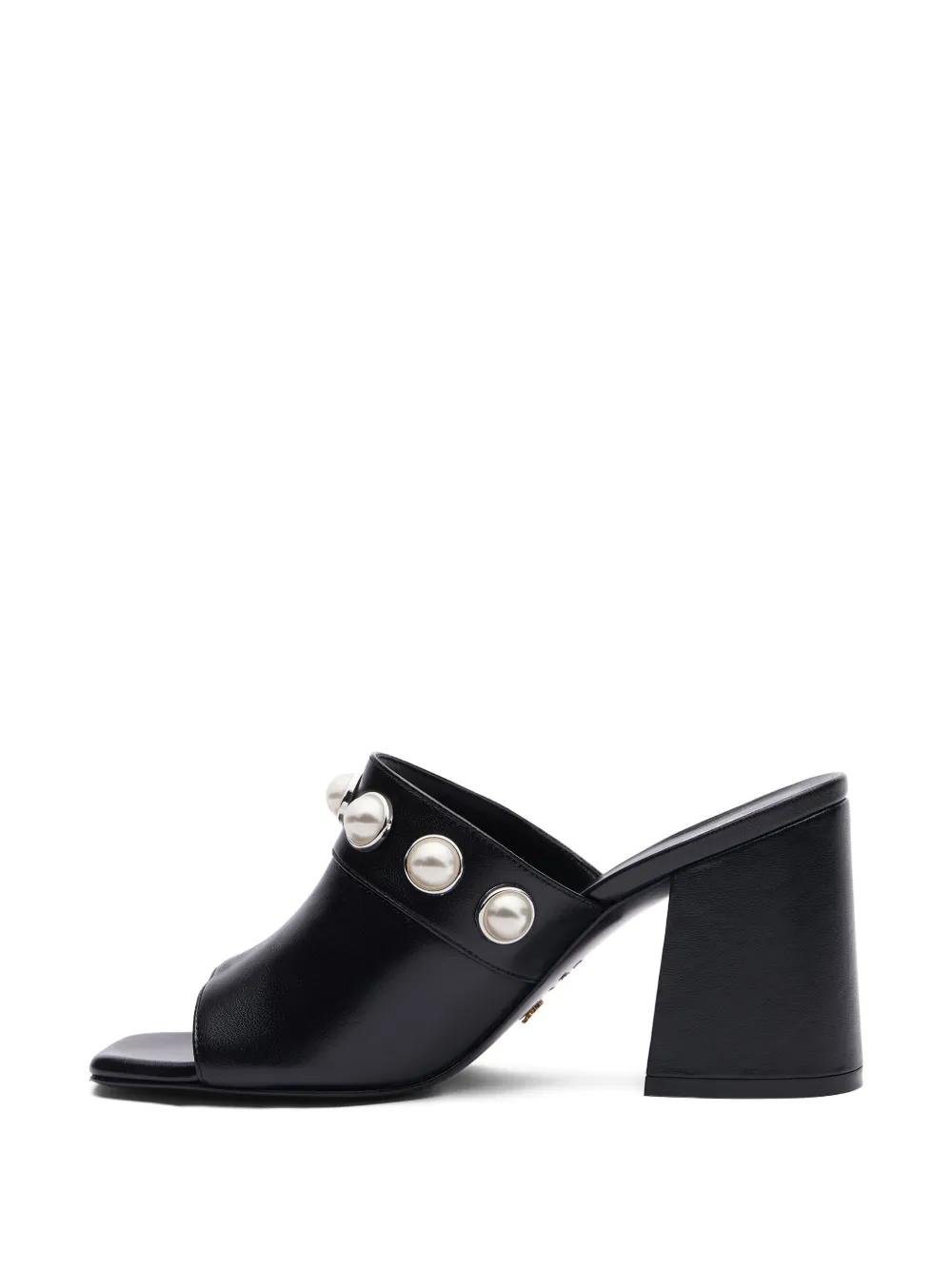 Stuart Weitzman Portia 85 mm sandalen verfraaid met parel Zwart