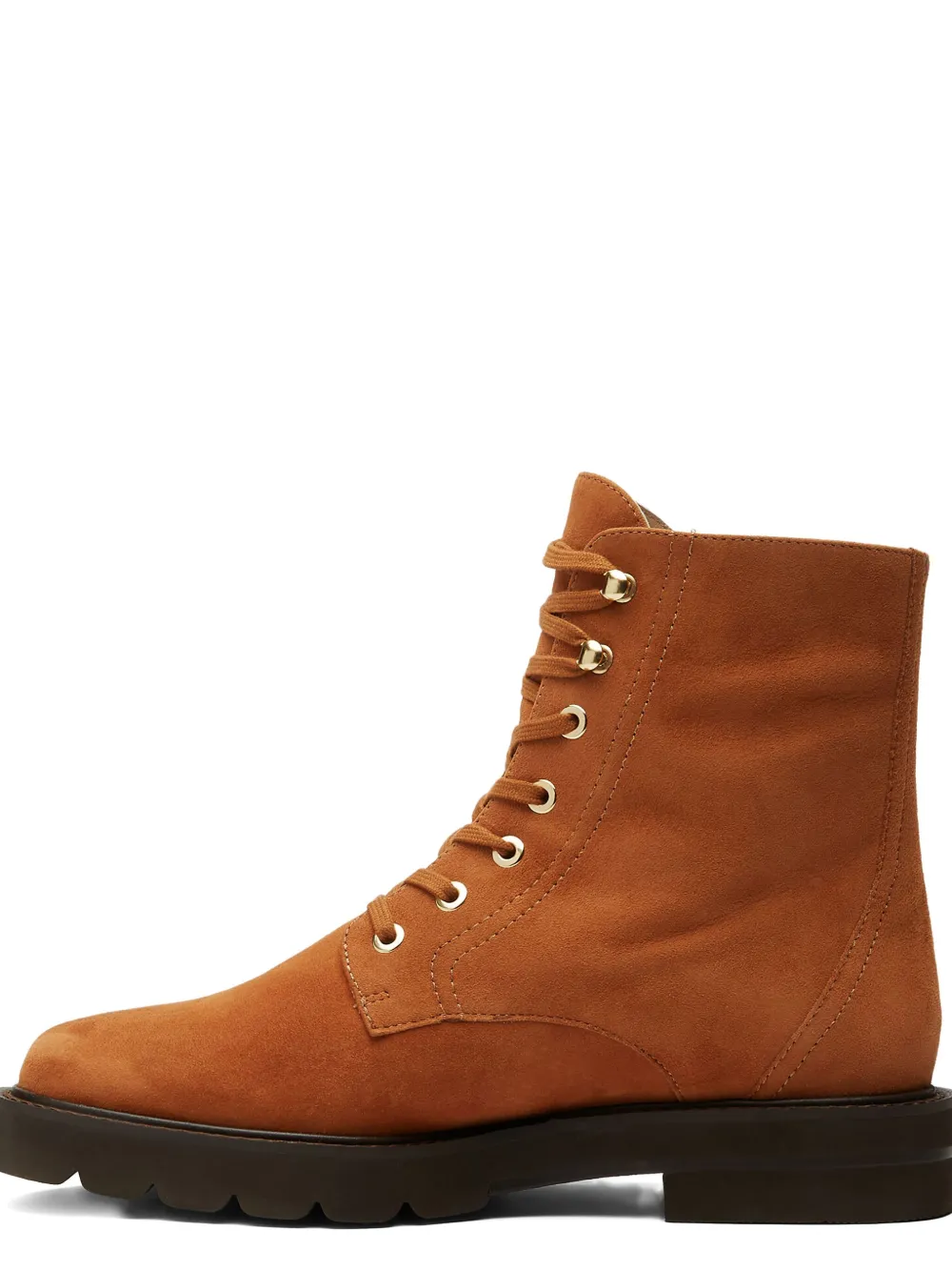 Stuart Weitzman Mila Lift Lace-up Boots In Brown