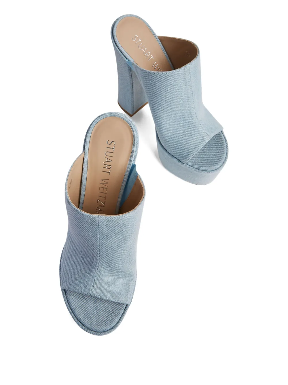 Stuart Weitzman 145 mm Skyhight sandalen met plateauzool Blauw