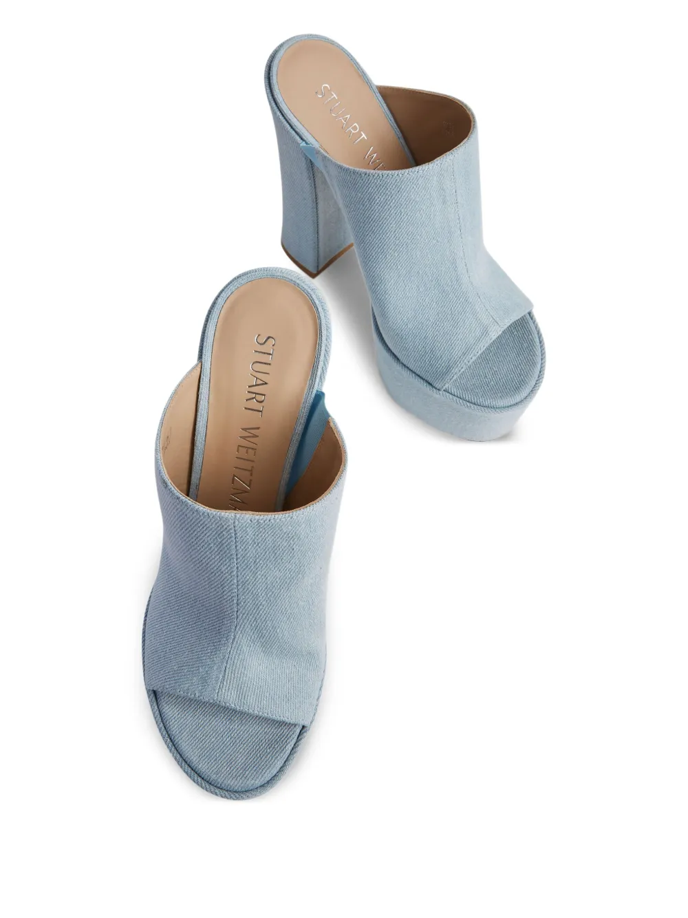 Stuart Weitzman 145 mm Skyhight sandalen met plateauzool Blauw