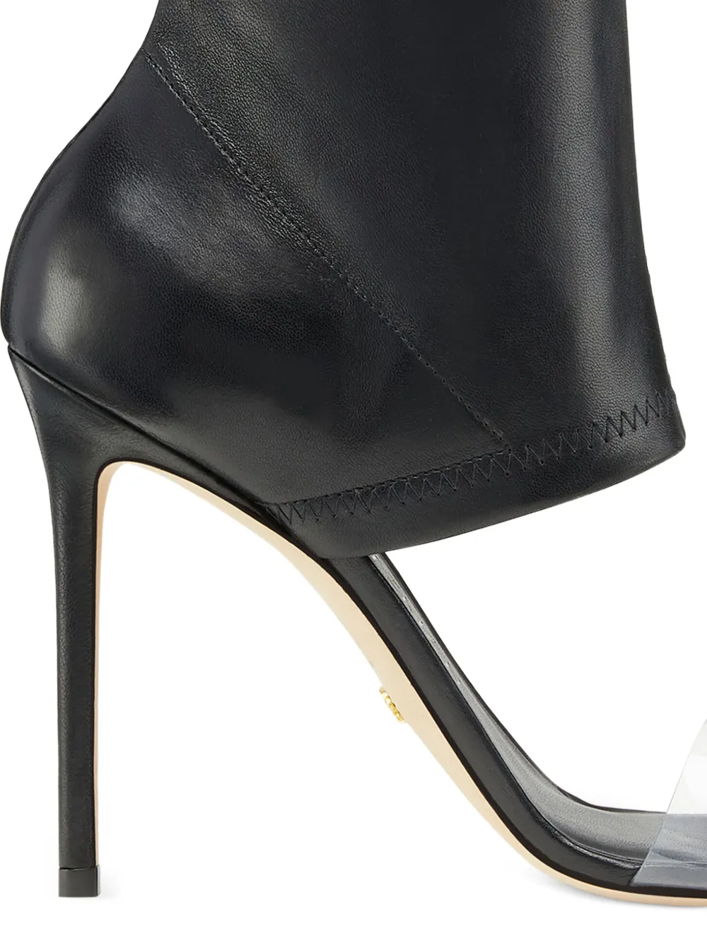 Stuart Weitzman 110 mm Frontrow sandalen met stretch bandje Zwart