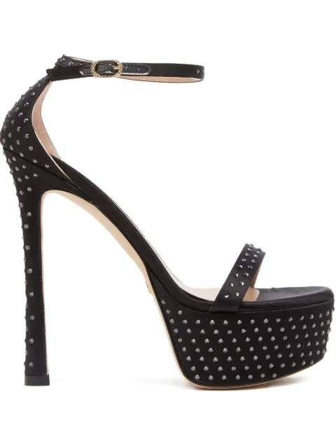Stuart Weitzman 145mm Nudistcurve Hollywood crystal-embellished sandals